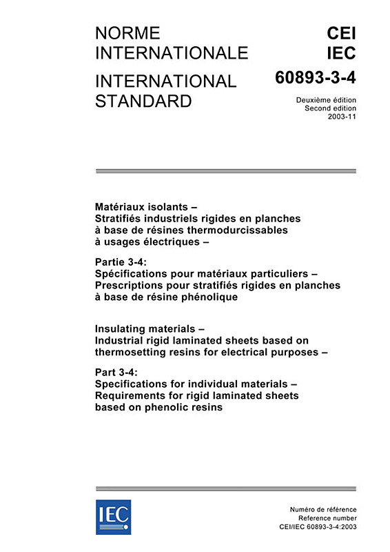 Cover IEC 60893-3-4:2003